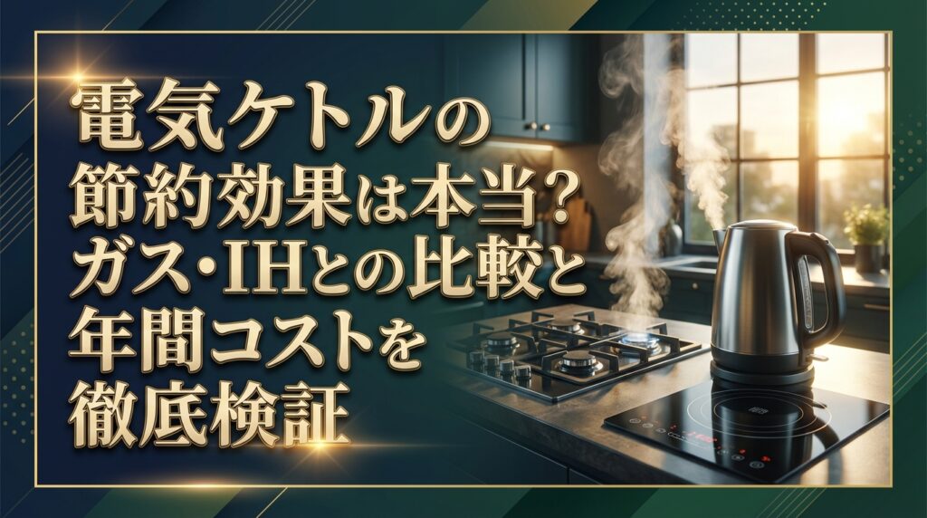 電気ケトルの節約効果は本当？ガス・IHとの比較と年間コストを徹底検証