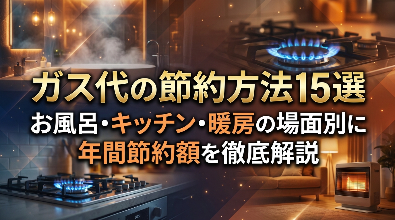 ガス代の節約方法15選｜お風呂・キッチン・暖房の場面別に年間節約額を徹底解説