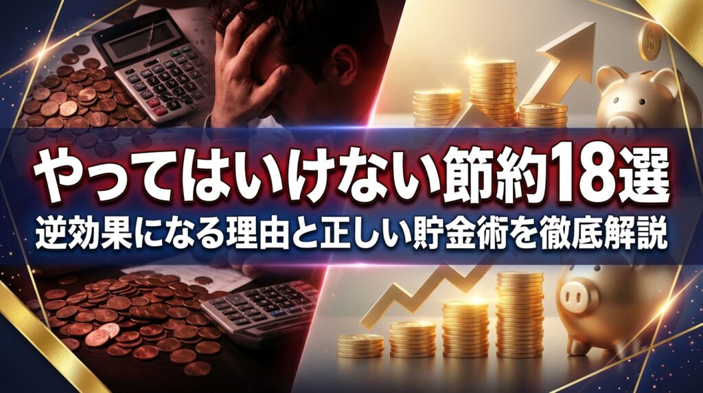 やってはいけない節約18選｜逆効果になる理由と正しい貯金術を徹底解説