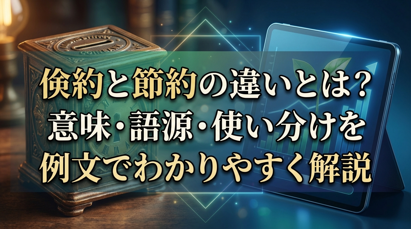 倹約と節約の違いとは？意味・語源・使い分けを例文でわかりやすく解説