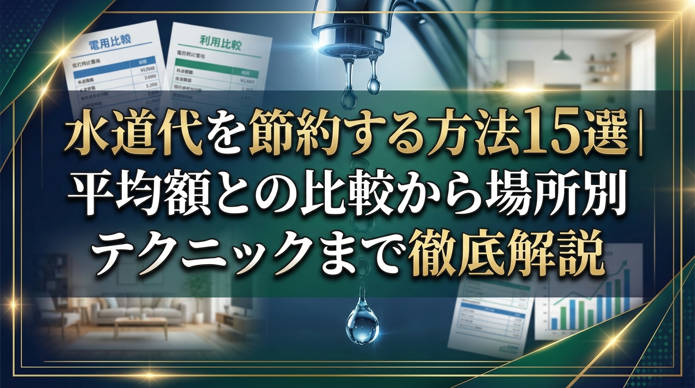 水道代を節約する方法15選|平均額との比較から場所別テクニックまで徹底解説