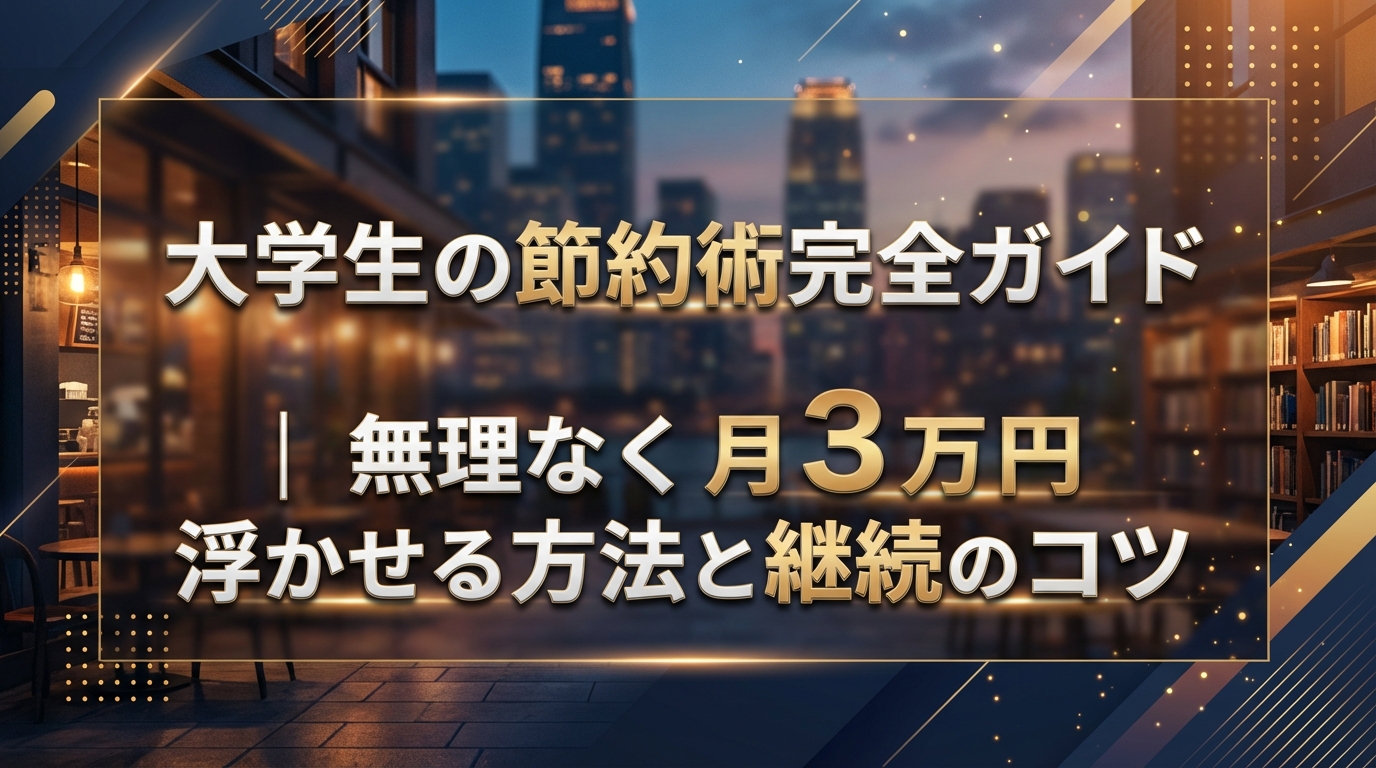 大学生の節約術完全ガイド|無理なく月3万円浮かせる方法と継続のコツ