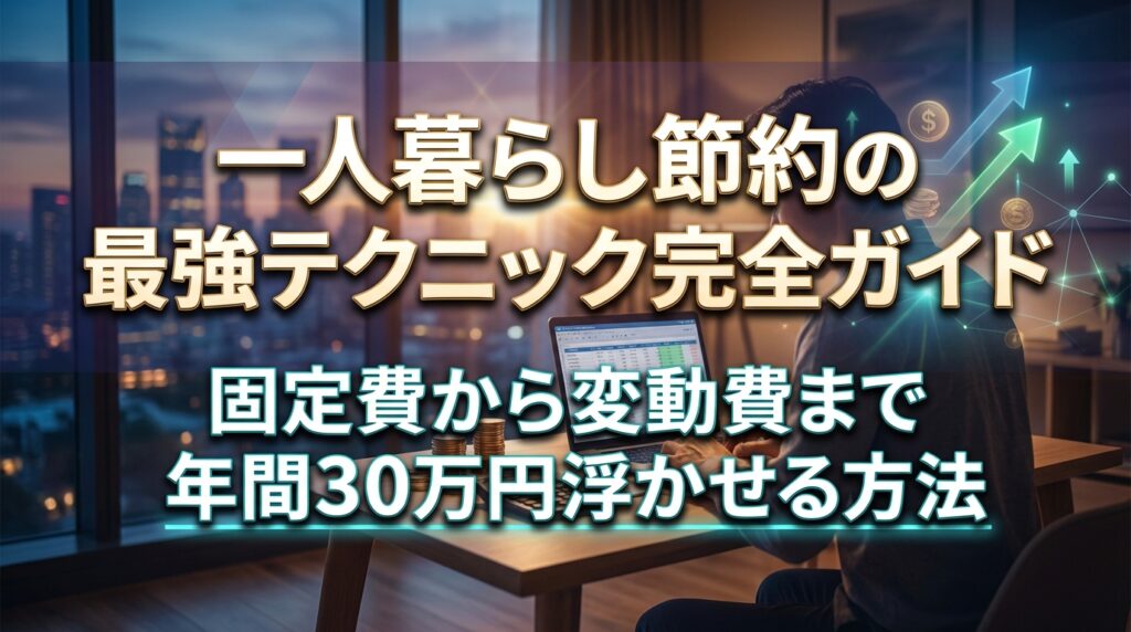 一人暮らし節約の最強テクニック完全ガイド｜固定費から変動費まで年間30万円浮かせる方法