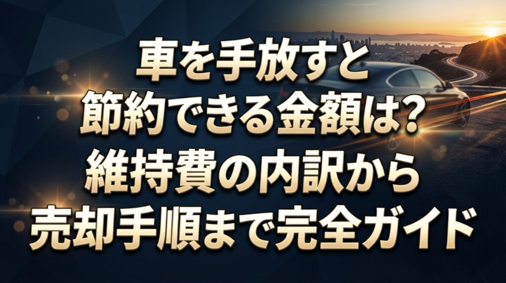 車を手放すと節約できる金額は？維持費の内訳から売却手順まで完全ガイド
