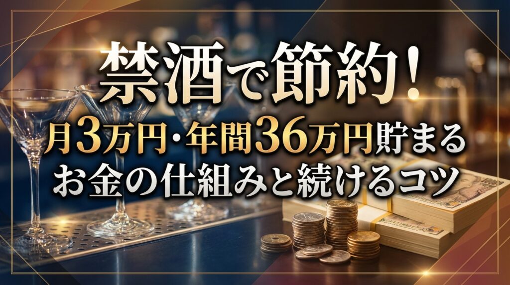 禁酒で節約！月3万円・年間36万円貯まるお金の仕組みと続けるコツ