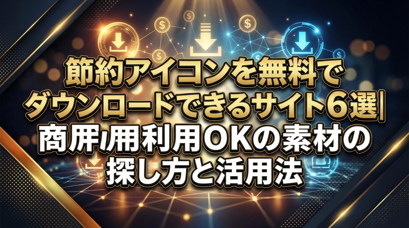 節約アイコンを無料でダウンロードできるサイト6選｜商用利用OK素材の探し方と活用法