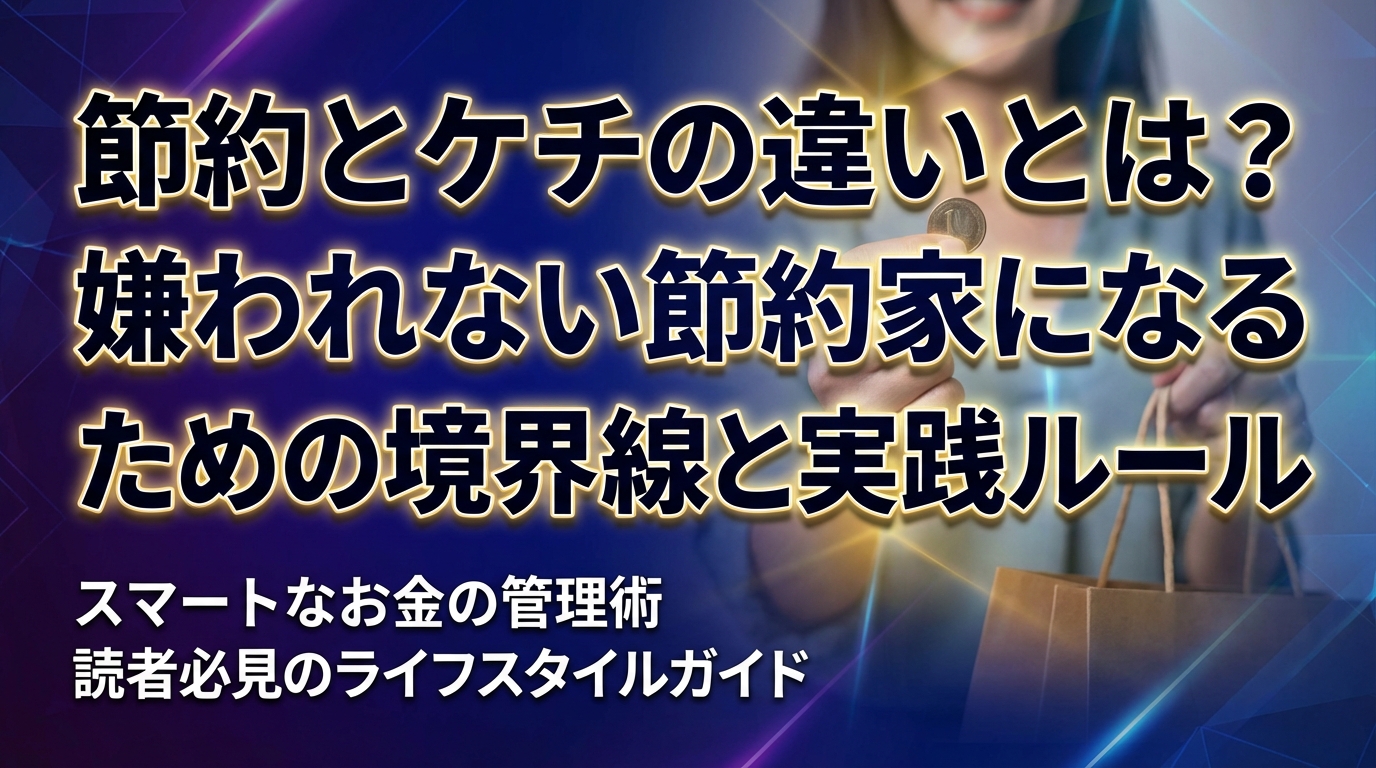 節約とケチの違いとは？嫌われない節約家になるための境界線と実践ルール