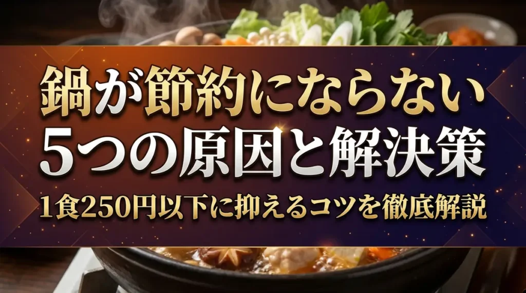 鍋が節約にならない5つの原因と解決策｜1食250円以下に抑えるコツを徹底解説