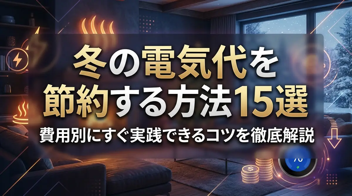 冬の電気代を節約する方法15選|費用別にすぐ実践できるコツを徹底解説