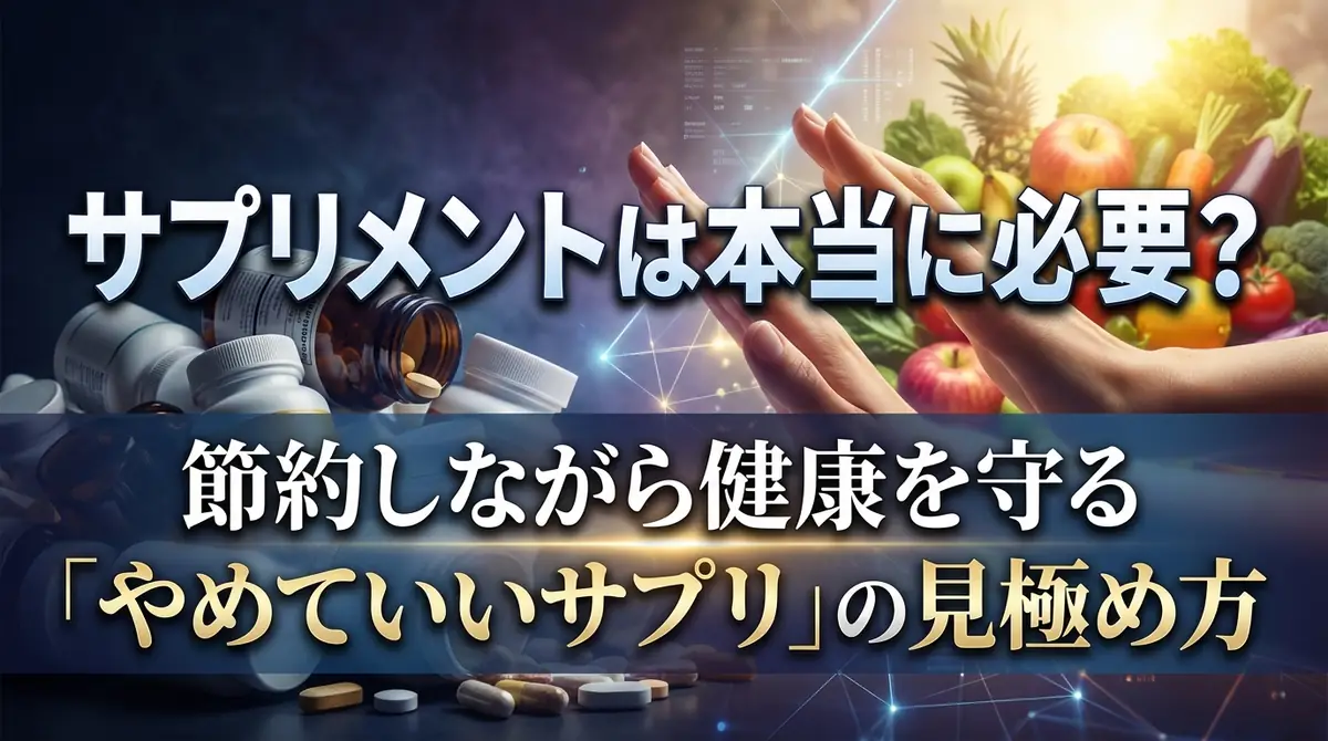 サプリメントは本当に必要?節約しながら健康を守る「やめていいサプリ」の見極め方