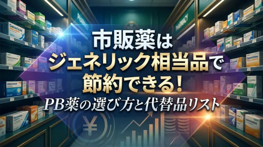 市販薬はジェネリック相当品で節約できる！PB薬の選び方と代替品リスト