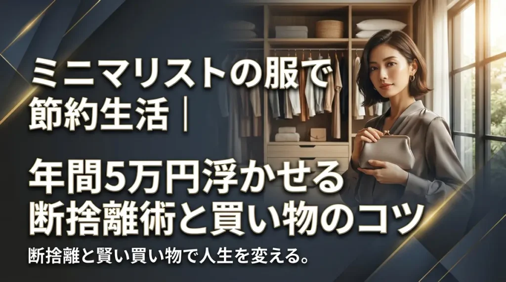 ミニマリストの服で節約生活｜年間5万円浮かせる断捨離術と買い物のコツ