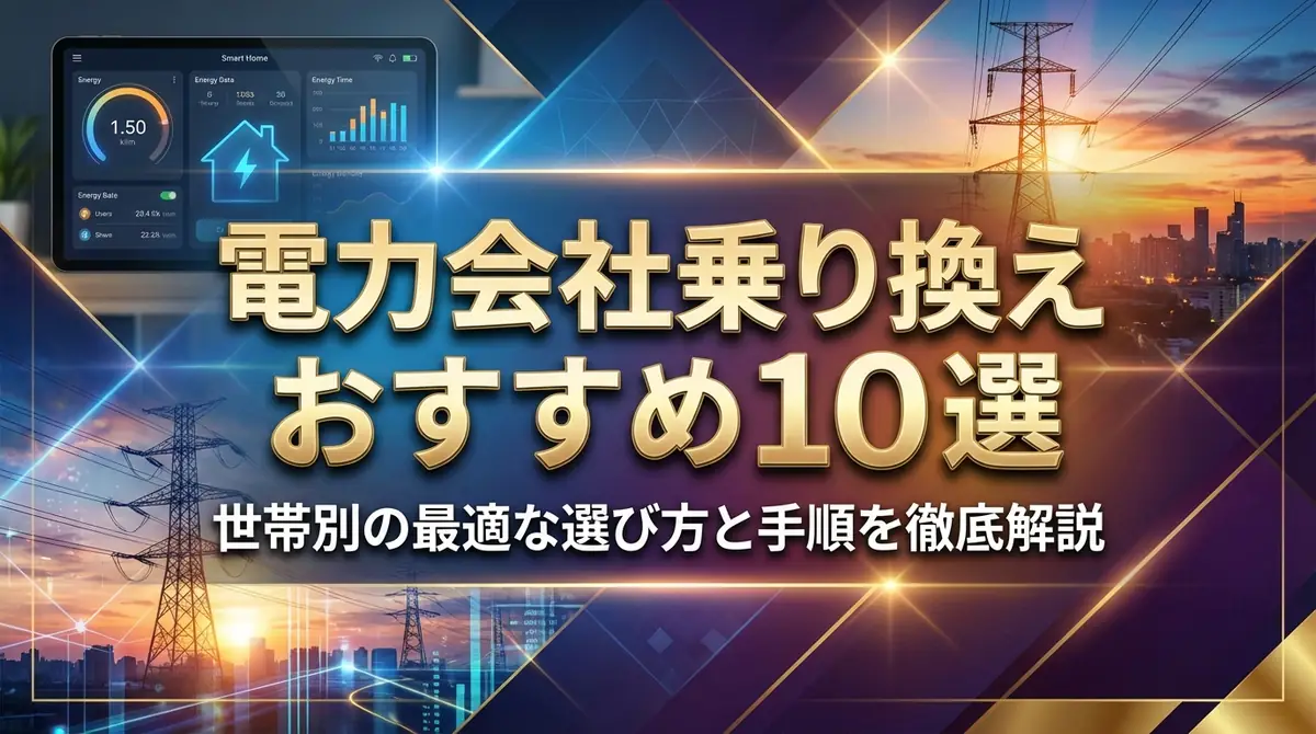電力会社乗り換えおすすめ10選|世帯別の最適な選び方と手順を徹底解説