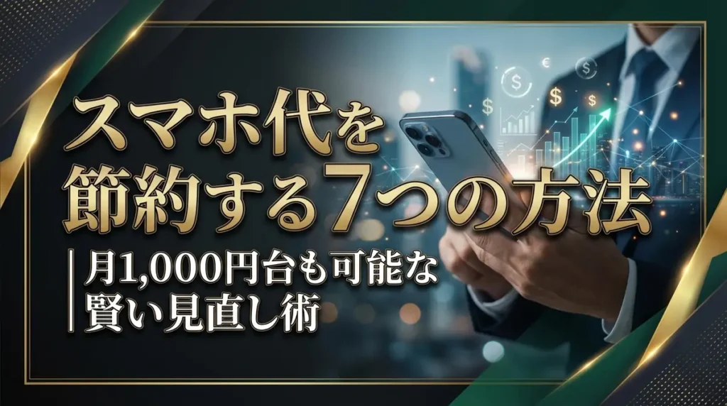 スマホ代を節約する7つの方法｜月1,000円台も可能な賢い見直し術