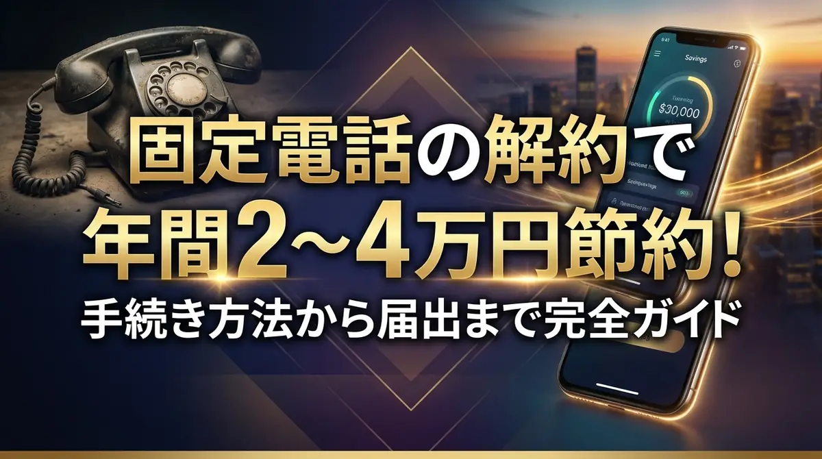 固定電話の解約で年間2〜4万円節約!手続き方法から届出まで完全ガイド