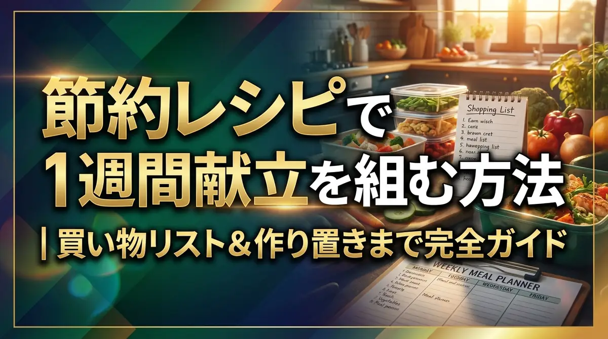 節約レシピで1週間献立を組む方法｜買い物リスト＆作り置きまで完全ガイド