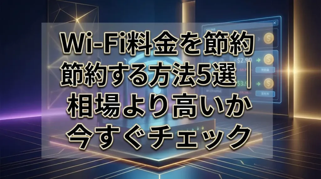 Wi-Fi料金を節約する方法5選｜相場より高いか今すぐチェック