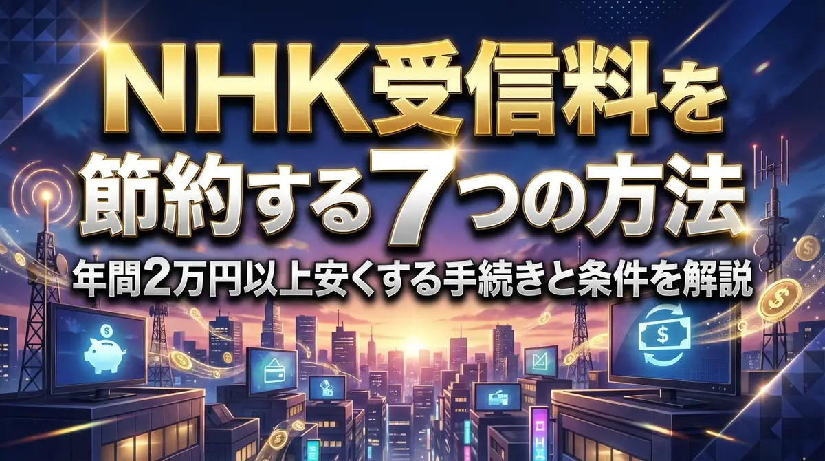 NHK受信料を節約する7つの方法|年間2万円以上安くする手続きと条件を解説
