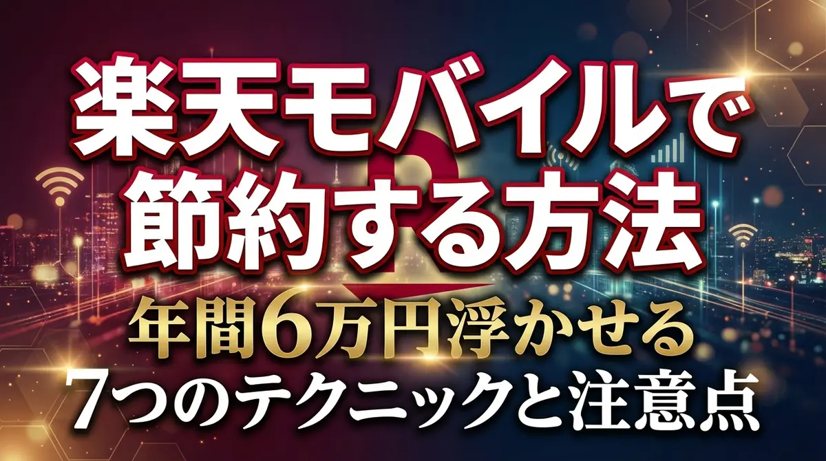 楽天モバイルで節約する方法｜年間6万円浮かせる7つのテクニックと注意点
