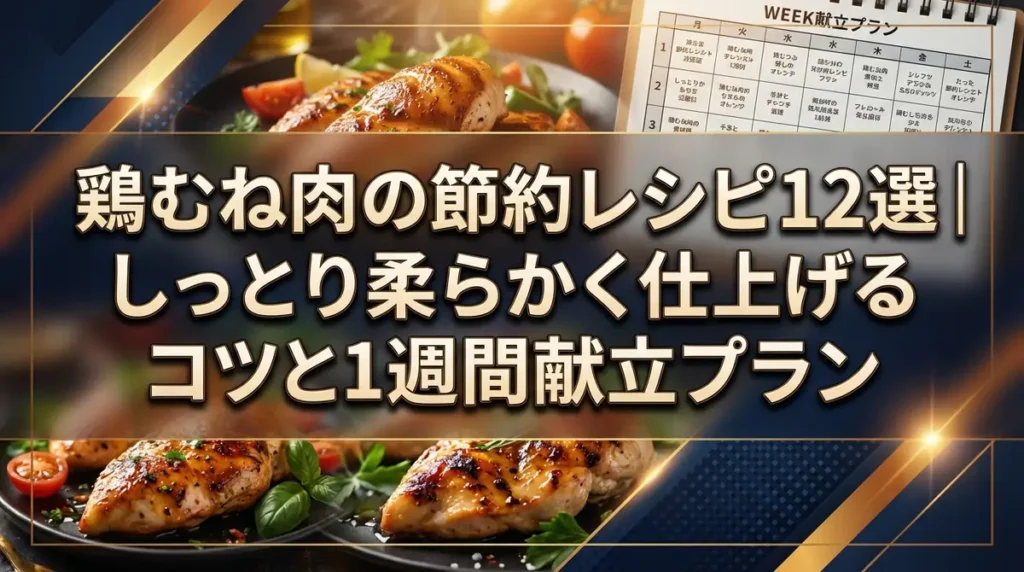 鶏むね肉の節約レシピ12選｜しっとり柔らかく仕上げるコツと1週間献立プラン