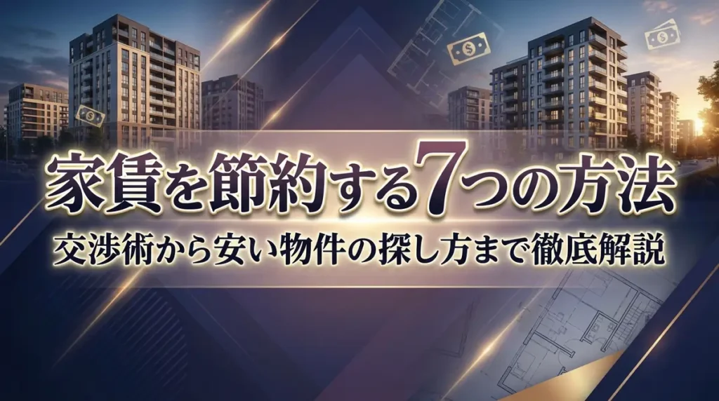 家賃を節約する7つの方法｜交渉術から安い物件の探し方まで徹底解説