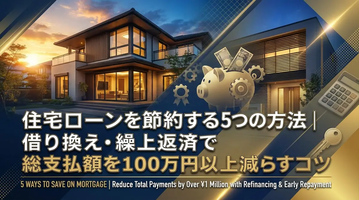 住宅ローンを節約する5つの方法|借り換え・繰上返済で総支払額を100万円以上減らすコツ