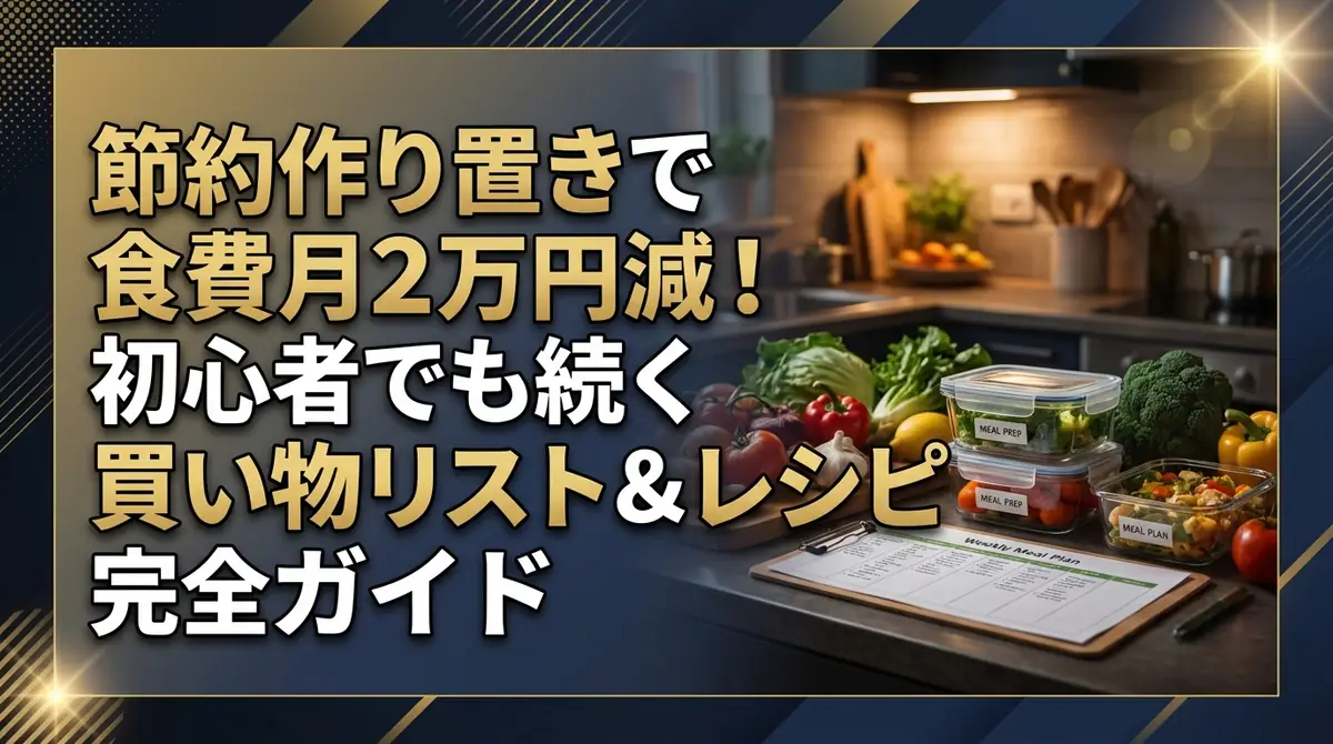 節約作り置きで食費月2万円減！初心者でも続く買い物リスト＆レシピ完全ガイド