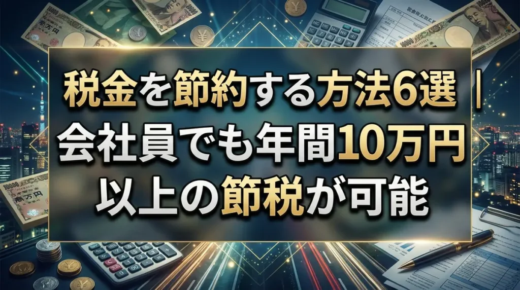 税金を節約する方法6選｜会社員でも年間10万円以上の節税が可能
