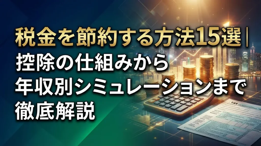 税金を節約する方法15選｜控除の仕組みから年収別シミュレーションまで徹底解説