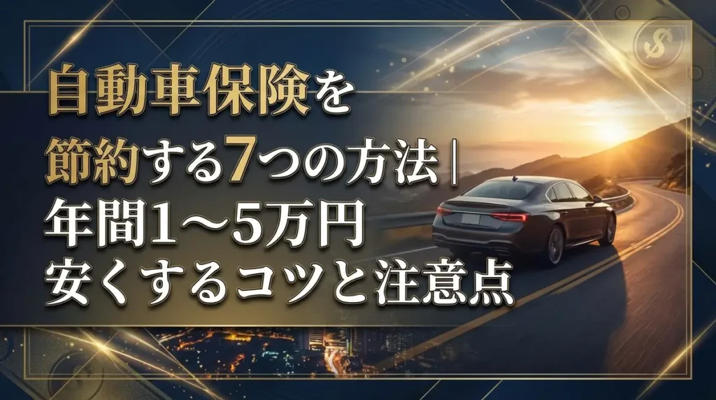 自動車保険を節約する7つの方法｜年間1〜5万円安くするコツと注意点
