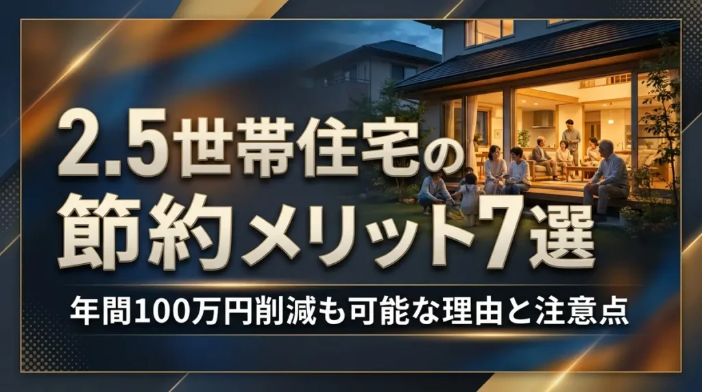 2.5世帯住宅の節約メリット7選｜年間100万円削減も可能な理由と注意点