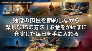 独身の孤独を節約しながら楽しむ15の方法｜お金をかけずに充実した毎日を手に入れる